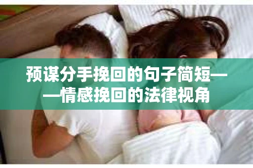 预谋分手挽回的句子简短——情感挽回的法律视角