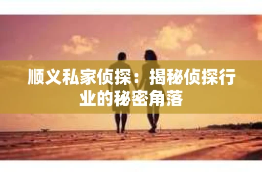 顺义私家侦探:揭秘侦探行业的秘密角落 顺义私家侦探:揭秘侦探行业的秘密角落