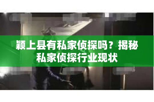 颖上县有私家侦探吗？揭秘私家侦探行业现状