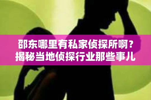邵东哪里有私家侦探所啊？揭秘当地侦探行业那些事儿
