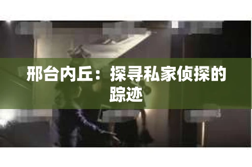 邢台内丘：探寻私家侦探的踪迹