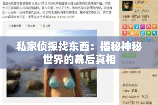 私家侦探找东西：揭秘神秘世界的幕后真相