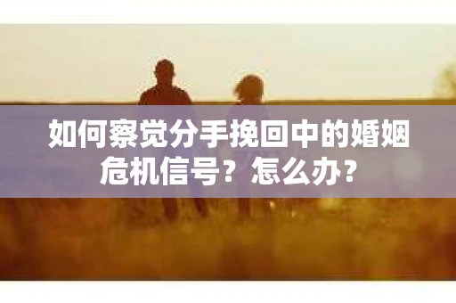 如何察觉分手挽回中的婚姻危机信号？怎么办？