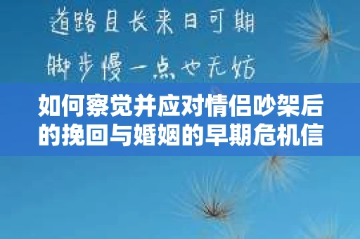 如何察觉并应对情侣吵架后的挽回与婚姻的早期危机信号？
