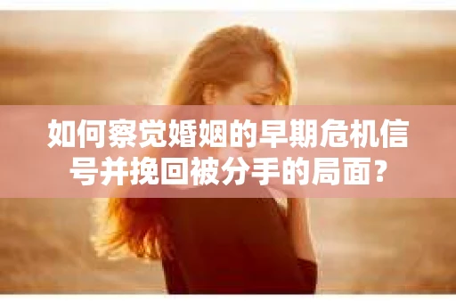 如何察觉婚姻的早期危机信号并挽回被分手的局面？