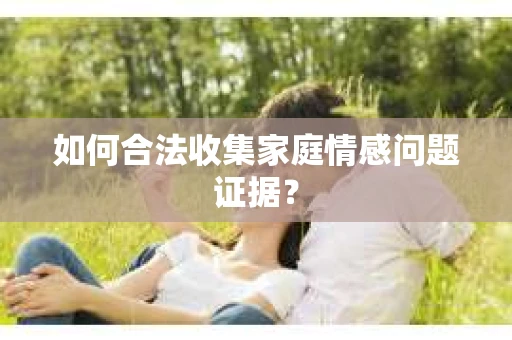 如何合法收集家庭情感问题证据？