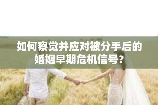 如何察觉并应对被分手后的婚姻早期危机信号？